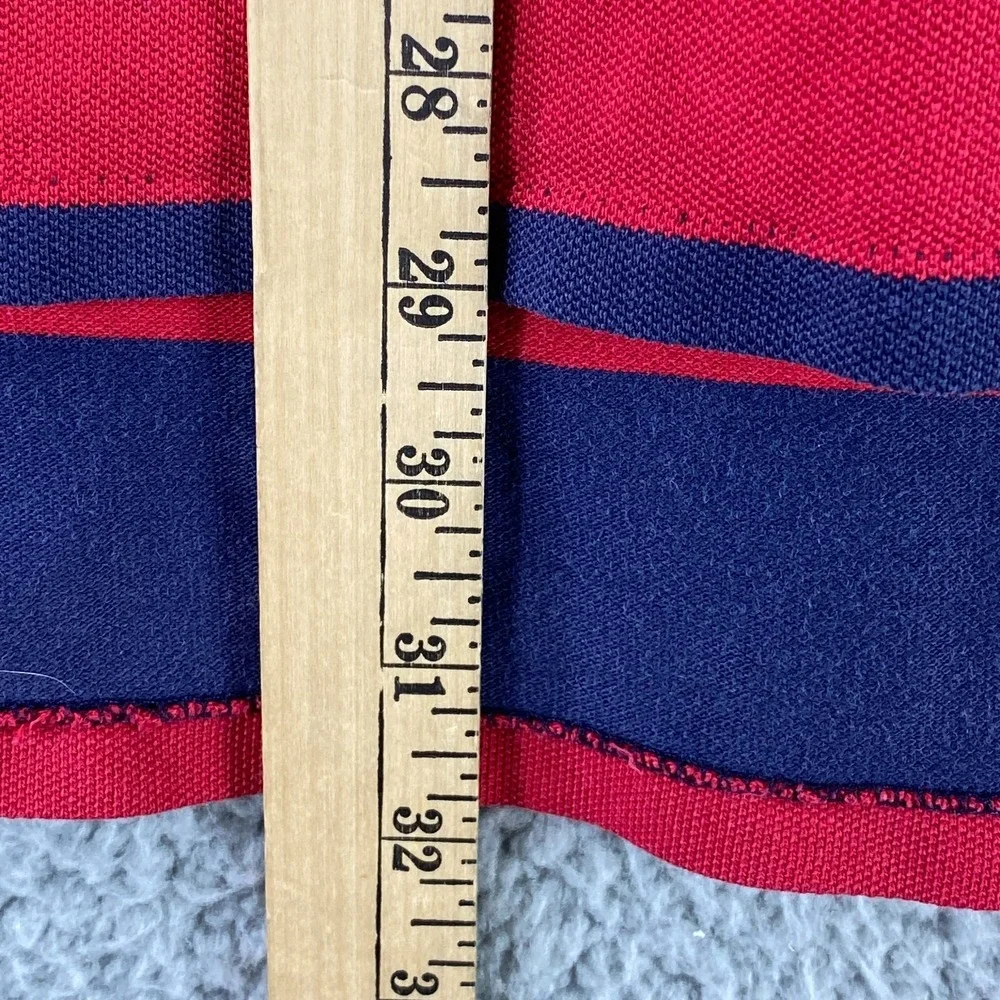 Polo Ralph Lauren Shirt Mens XL Red Striped Golf Rugby Preppy Vintage‎ USA Made